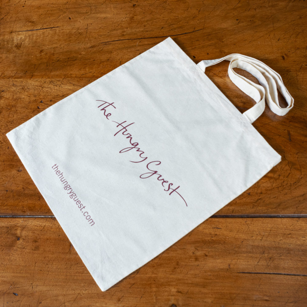 Hungry Guest canvas tote bag in cream