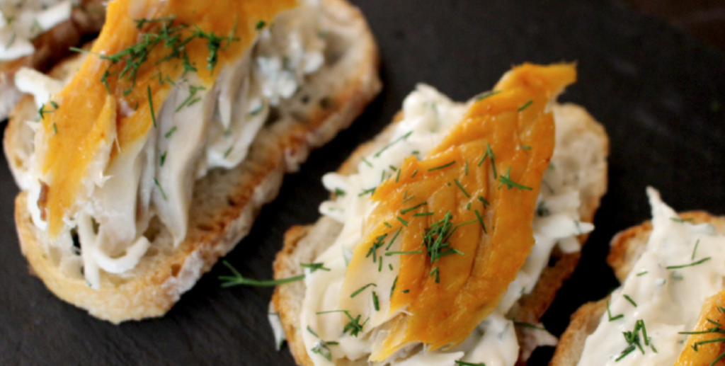 February recipe of the month 2022 - Smoked Mackerel Celeriac remoulade crostini