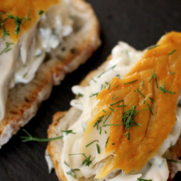 February recipe of the month 2022 - Smoked Mackerel Celeriac remoulade crostini