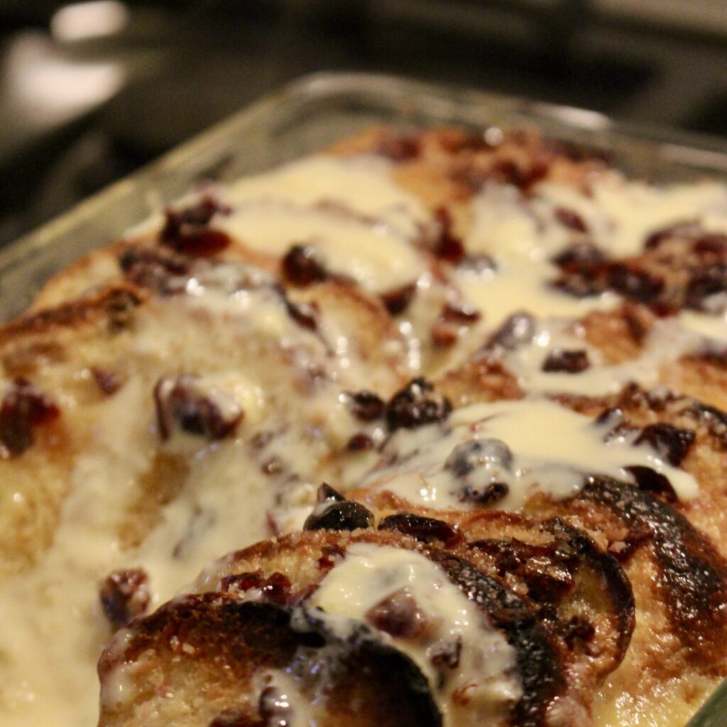 Panettone bread and butter pudding